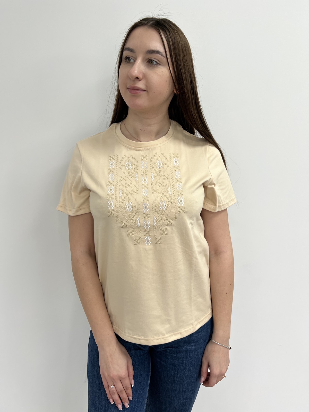 Футболка з вишивкою класична преміум S - XL